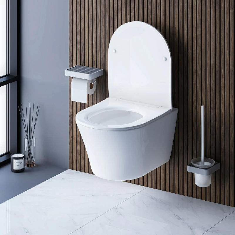 Унитаз подвесной Damixa Skyline DX35C1700SC безободковый с сиденьем микролифт, белый