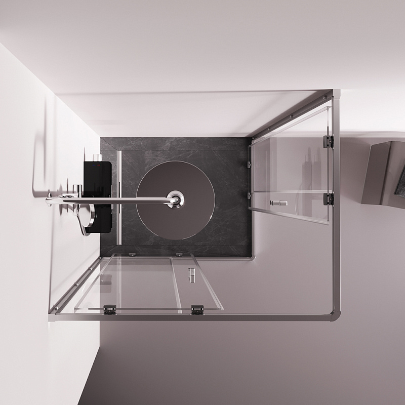 Душевое ограждение без поддона 100x80 AM.PM Above W9XG-403-10080-MT профиль серебристый