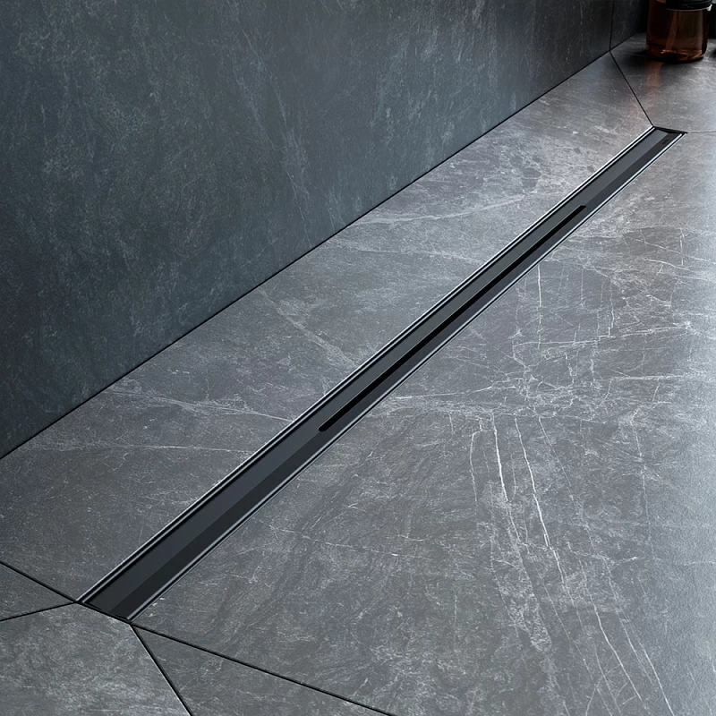 Душевой трап (лоток) 80 AM.PM MasterFlow Slim W01SC-S11-080-05BM комбинированный затвор с черной матовой решеткой