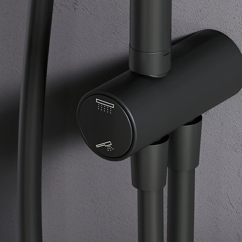 Душевая система AM.PM Gem F0790022 стойка с тропическим душем, черная