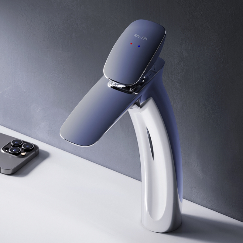 Смеситель для раковины (умывальника) AM.PM Spirit 2.0 F70A92200 высокий с донным клапаном, хром