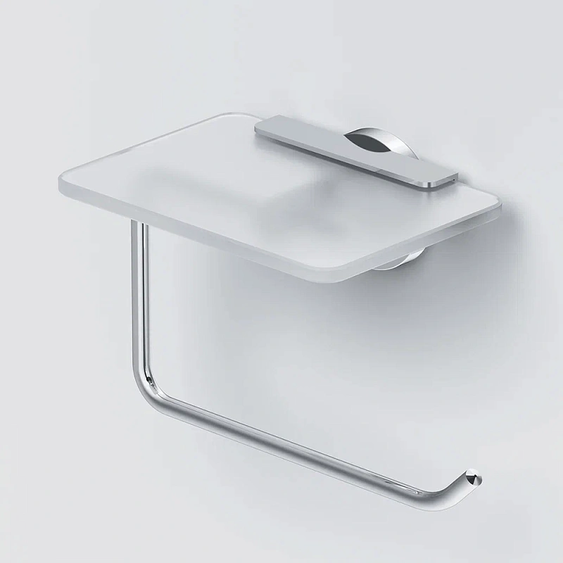 Держатель для туалетной бумаги настенный AM.PM X-Joy A85A341500 со стеклянной полочкой, хром