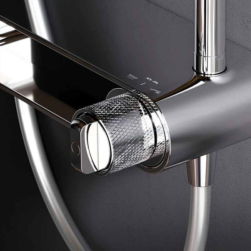 Душевая система AM.PM X-Joy F0785A600 стойка с тропическим душем, смесителем, хром