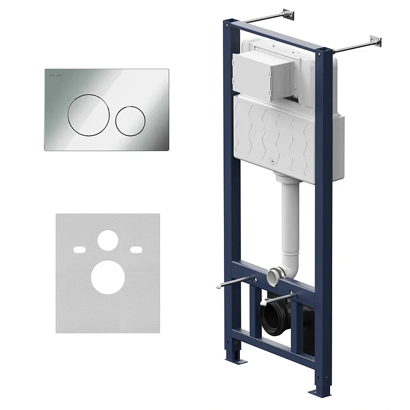 Инсталляция для подвесного унитаза AM.PM Pro I012704.9051 с пневм. клавишей хром