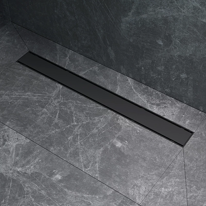 Душевой трап (лоток) 70 AM.PM PrimeFlow W02SC-U11-070-04BM комбинированный затвор с черной матовой решеткой под плитку