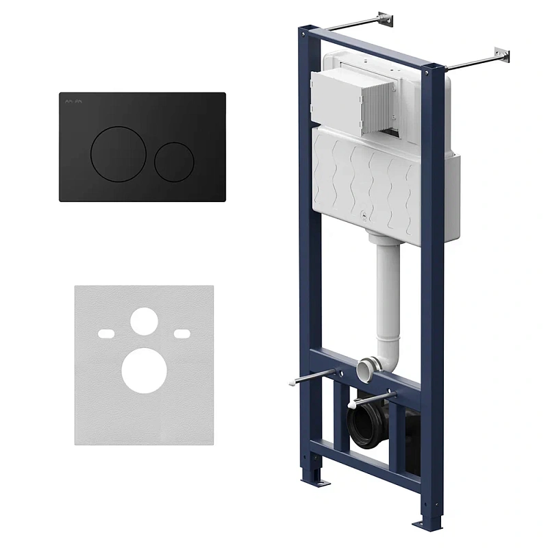 Инсталляция для подвесного унитаза AM.PM Pro I012704.9038 с пневм. клавишей черный матовый