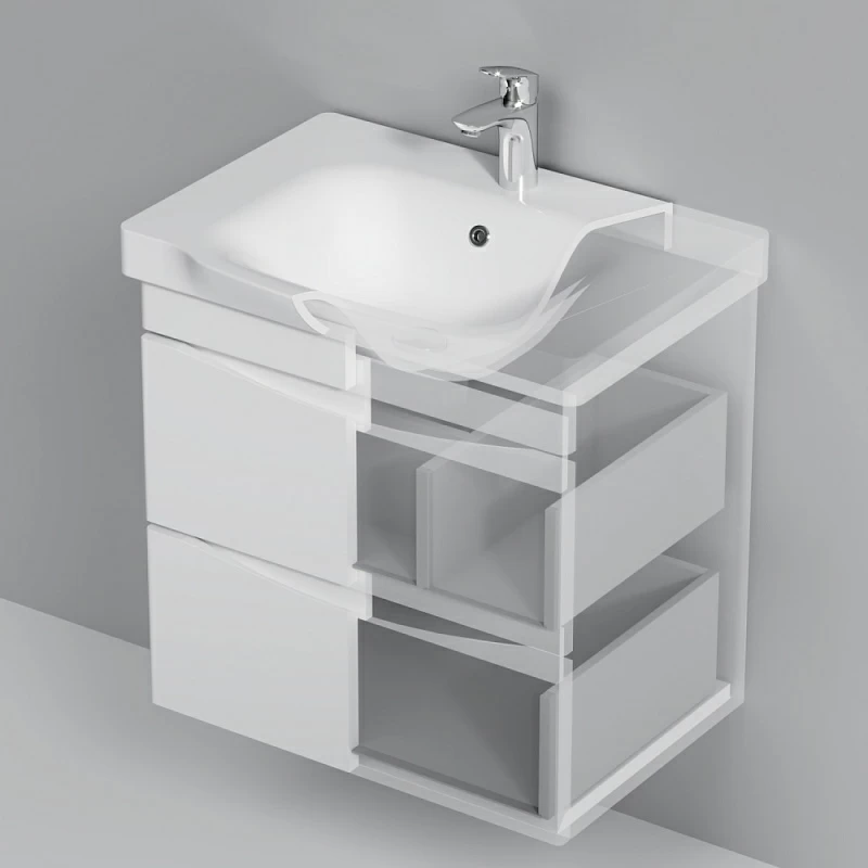 Тумба под раковину 65 AM.PM Like M80FHX0652WG подвесная белый глянец