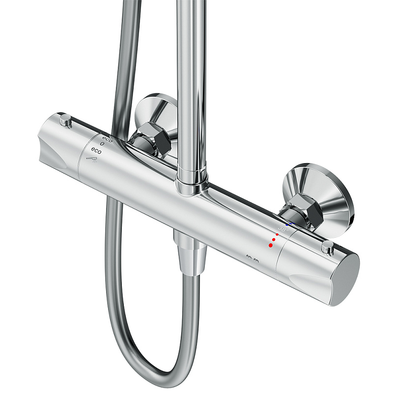 Душевая система AM.PM Crave F079C400 стойка с тропическим душем, термостатом, смесителем, хром