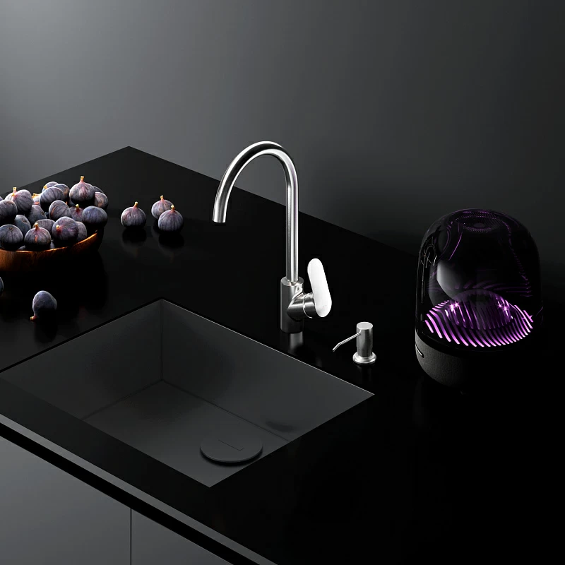 Смеситель для кухни AM.PM Like F8007D11 высокий, сатин + дозатор для моющего средства