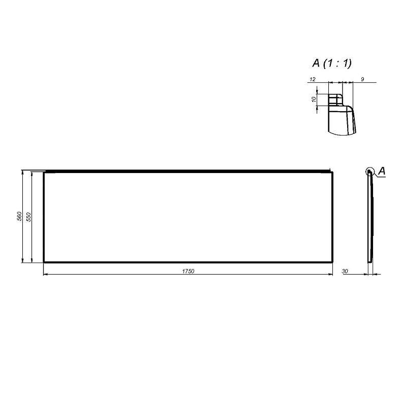Панель фронтальная для ванны 175 AM.PM Gem W93A-175-075W-P