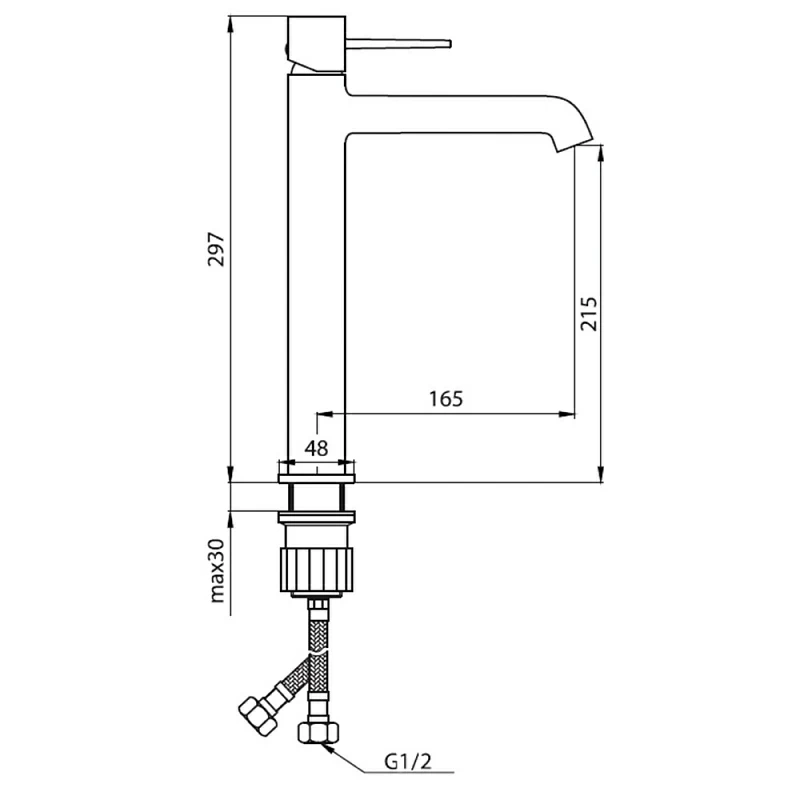 Смеситель для раковины (умывальника) Damixa Sirius 860220000 высокий, хром