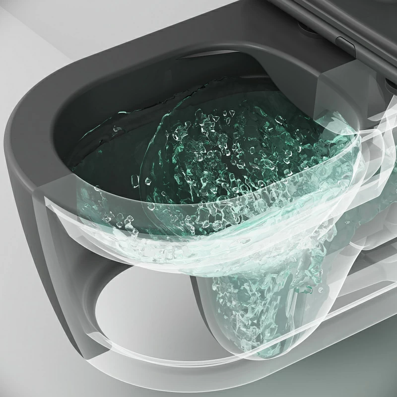 Унитаз подвесной AM.PM Func C8F1700MBSC (глубина 49 см) безободковый с сиденьем микролифт, черный матовый