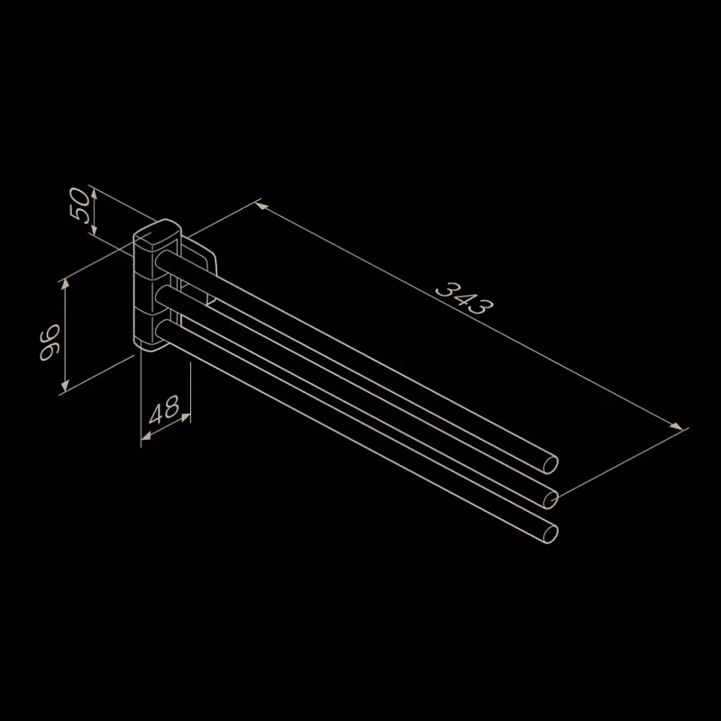 Вешалка для полотенец AM.PM Gem A9032722 поворотная тройная черная