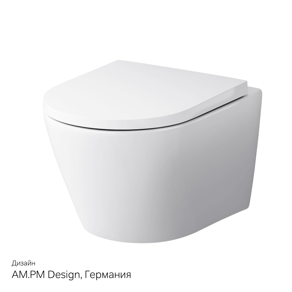 Унитаз подвесной FlashClean с сиденьем микролифт Sense C741701SC, Белый