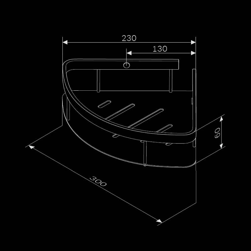 Полка в ванную угловая AM.PM Sense L A7454100 хром