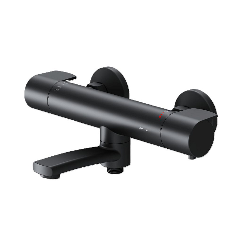 Смеситель для ванны и душа AM.PM X-Joy F85A50022 терсмостат, поворотный излив, черный