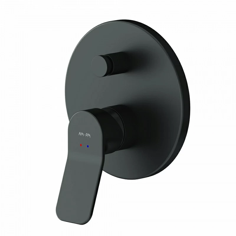 Встраиваемая душевая система AM.PM X-Joy FB85A1RH22 черная: тропический верхний душ, ручной душ