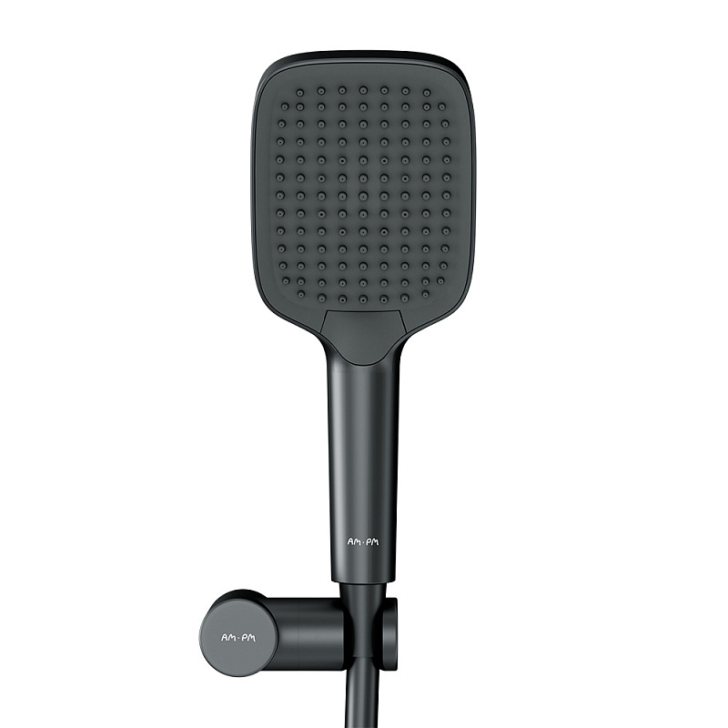 Встраиваемая душевая система AM.PM X-Joy FB85A3RH42 черный: тропический верхний душ, излив с душевой лейкой