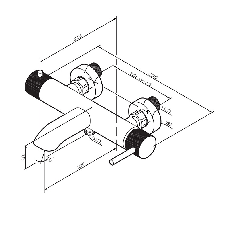 Смеситель для ванны и душа AM.PM Libre F6010022 черный