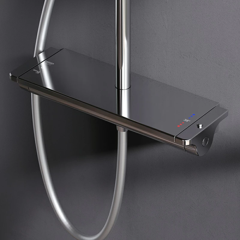 Душевая система AM.PM Spirit 2.0 F0770A400 стойка с тропическим душем, термостатом, смесителем, хром