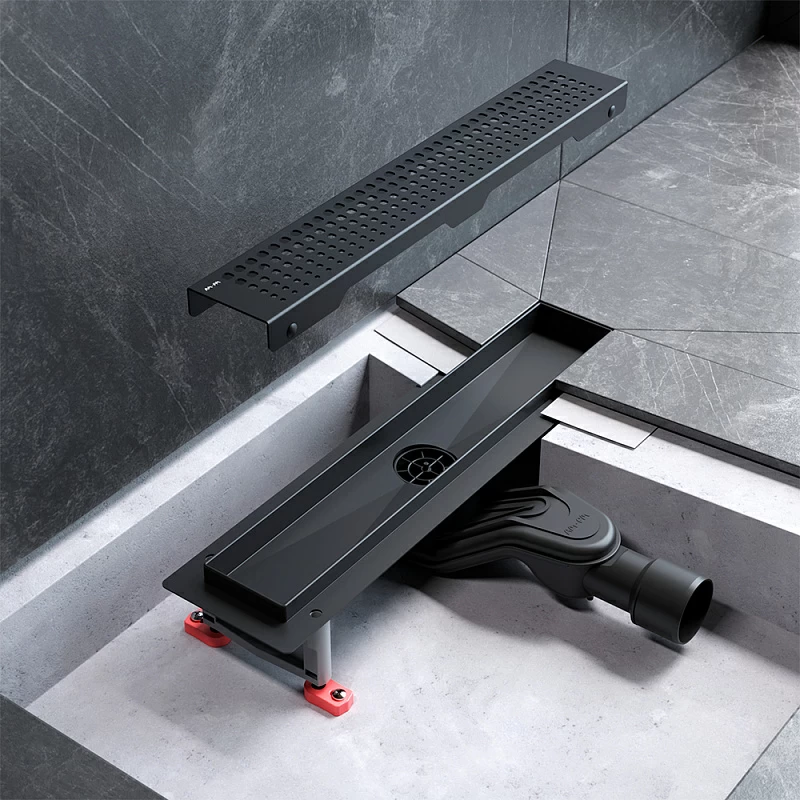 Душевой трап (лоток) 40 AM.PM MasterFlow W01SC-P11-040-01BM комбинированный затвор с черной матовой решеткой