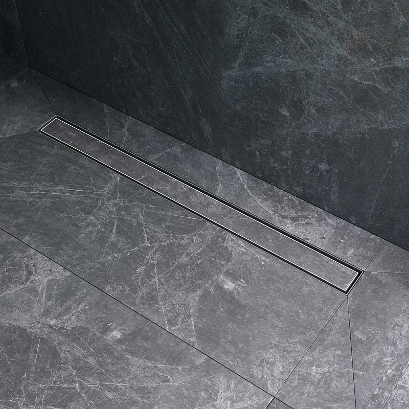 Душевой трап (лоток) 80 AM.PM MasterFlow W01SC-U11-080-04SB комбинированный затвор со стальной матовой решеткой под плитку