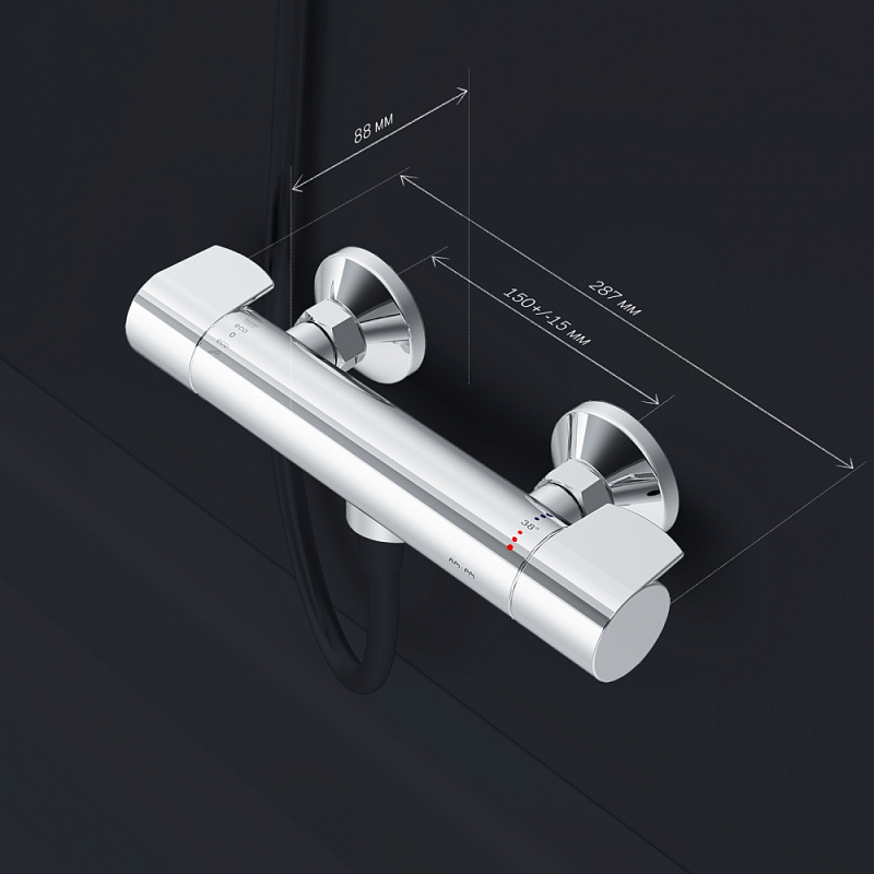 Смеситель для душа AM.PM X-joy F85A40000 термостат, хром