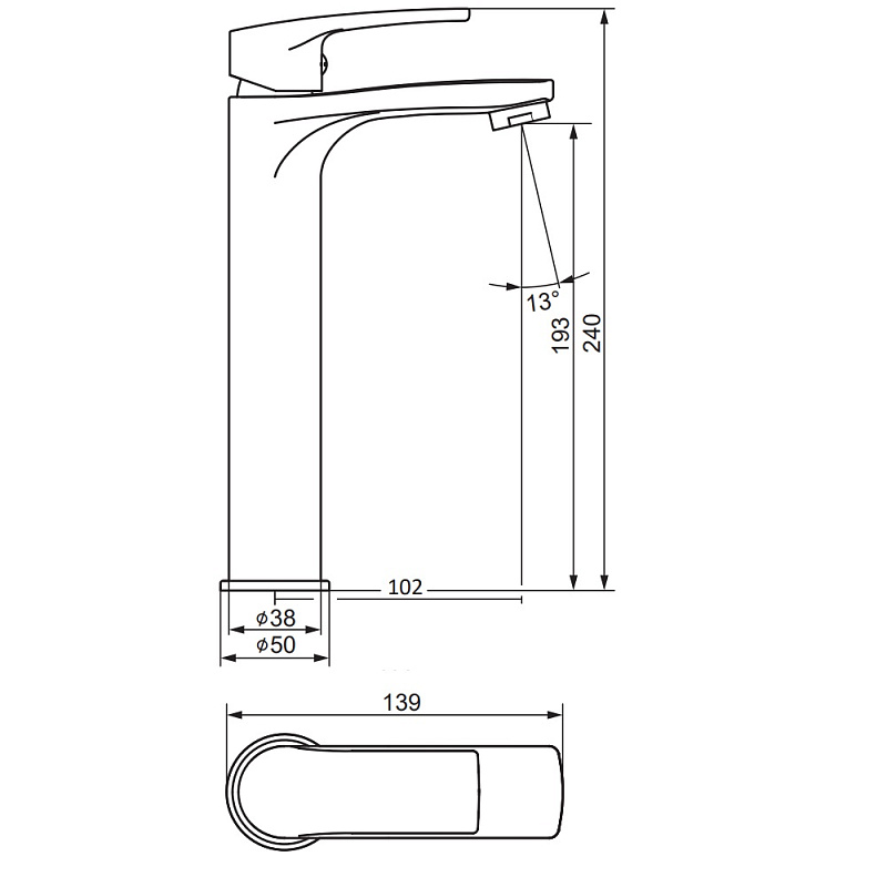 Смеситель для раковины (умывальника) Damixa Eclipse 2.0 480250300 высокий черный