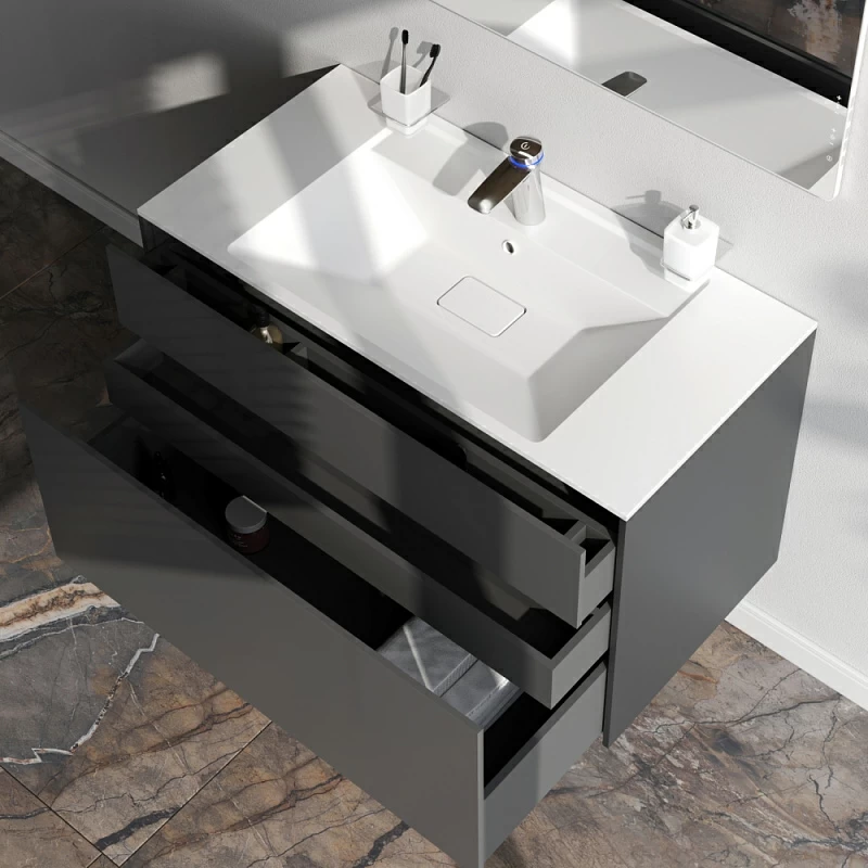 Тумба под раковину 100 AM.PM Inspire 2.0 M50AFHX1003GM подвесная графит матовый