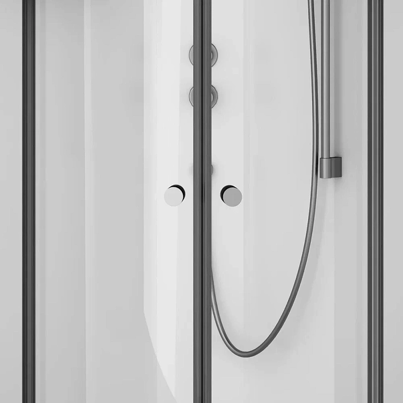 Душевая кабина 100x100 AM.PM X-Joy W94C-401-100BT профиль черный матовый, низкий поддон