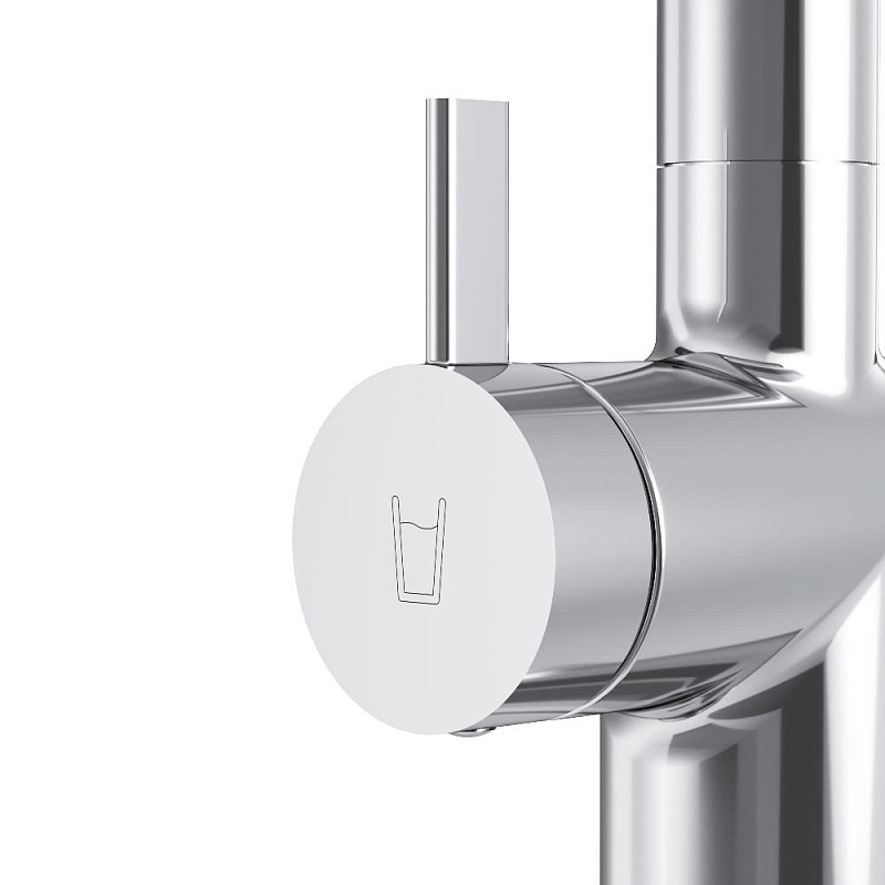 Смеситель для кухни AM.PM Func F8F05700 высокий с L-изливом с каналом для питьевой воды, хром