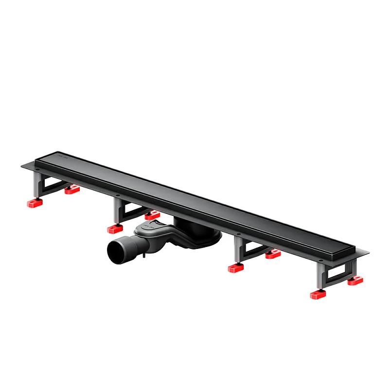 Душевой трап (лоток) 80 AM.PM MasterFlow W01SC-U11-080-04BM комбинированный затвор с черной матовой решеткой под плитку