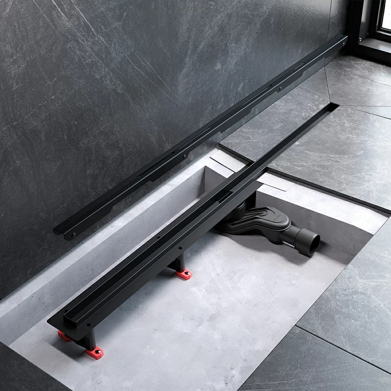 Душевой трап (лоток) 100 AM.PM MasterFlow Slim W01SC-S11-100-05BM комбинированный затвор с черной матовой решеткой