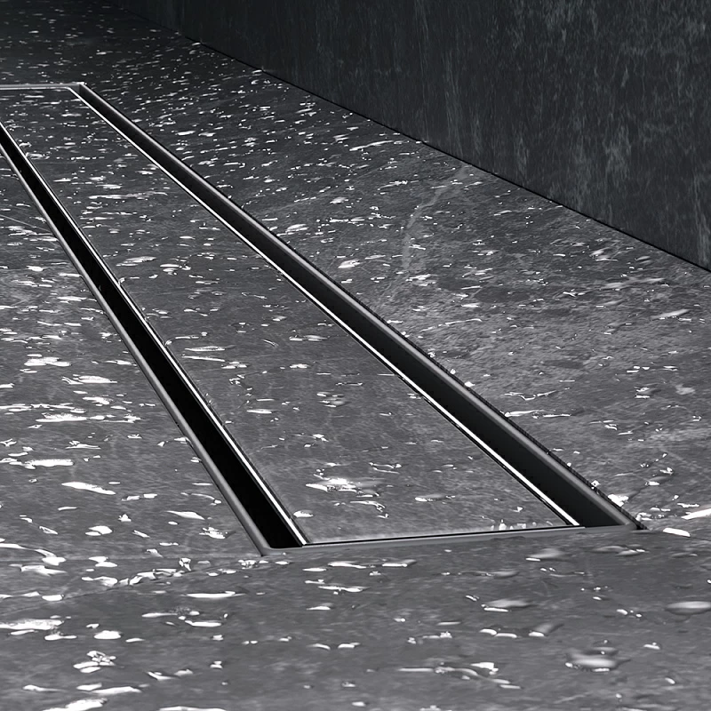 Душевой трап (лоток) 90 AM.PM MasterFlow W01SC-U11-090-04SB комбинированный затвор со стальной матовой решеткой под плитку