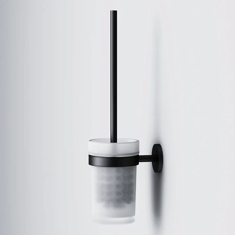 Ершик для унитаза AM.PM X-Joy A85A33322 со стеклянной настенной подставкой, черный