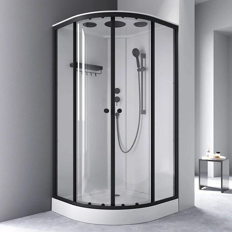 Душевая кабина 100x100 AM.PM X-Joy W94C-401-100BT профиль черный матовый, низкий поддон
