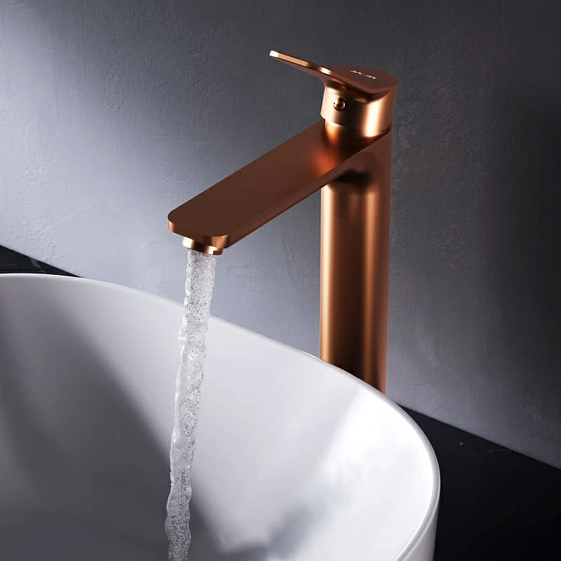 Смеситель для раковины (умывальника) AM.PM X-Joy F85A92044 высокий, розовое золото