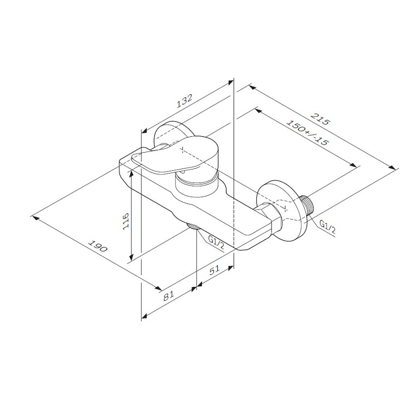 Смеситель для душа AM.PM X-Joy F85A20000 хром