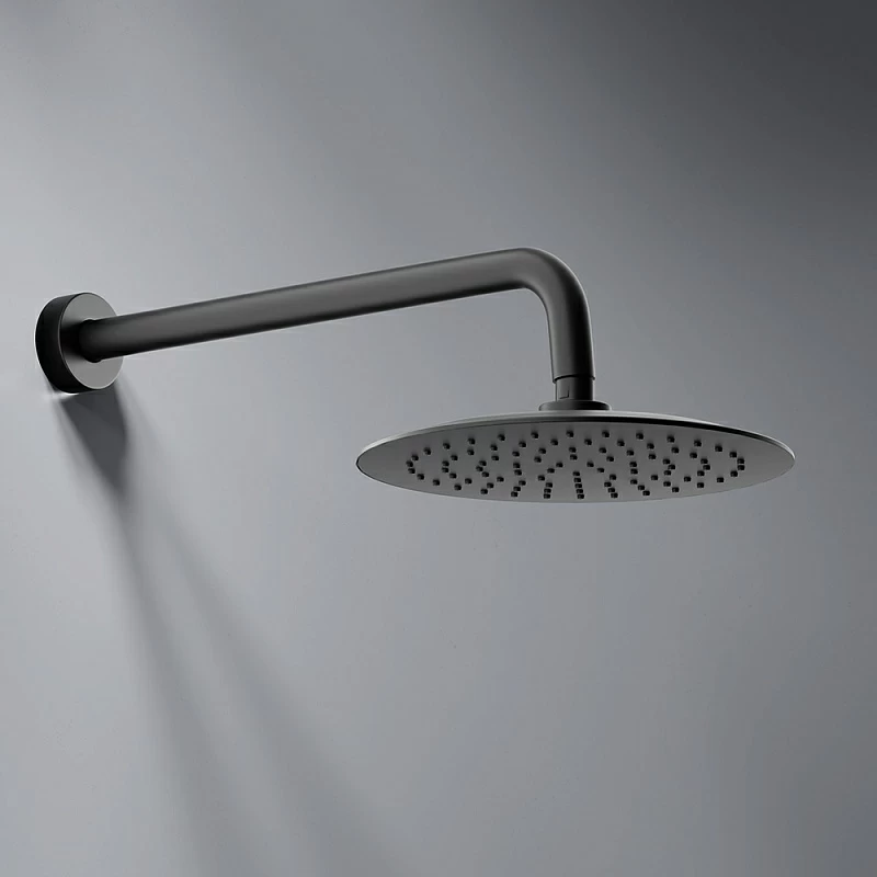 Встраиваемая душевая система Damixa Scandinavian Pure 936520300 черная: тропический верхний душ, ручной душ