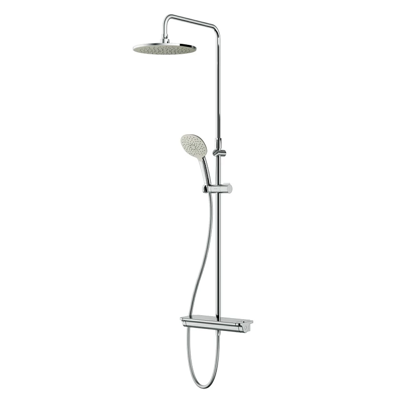 Душевая система AM.PM Spirit 2.0 F0770A400 стойка с тропическим душем, термостатом, смесителем, хром