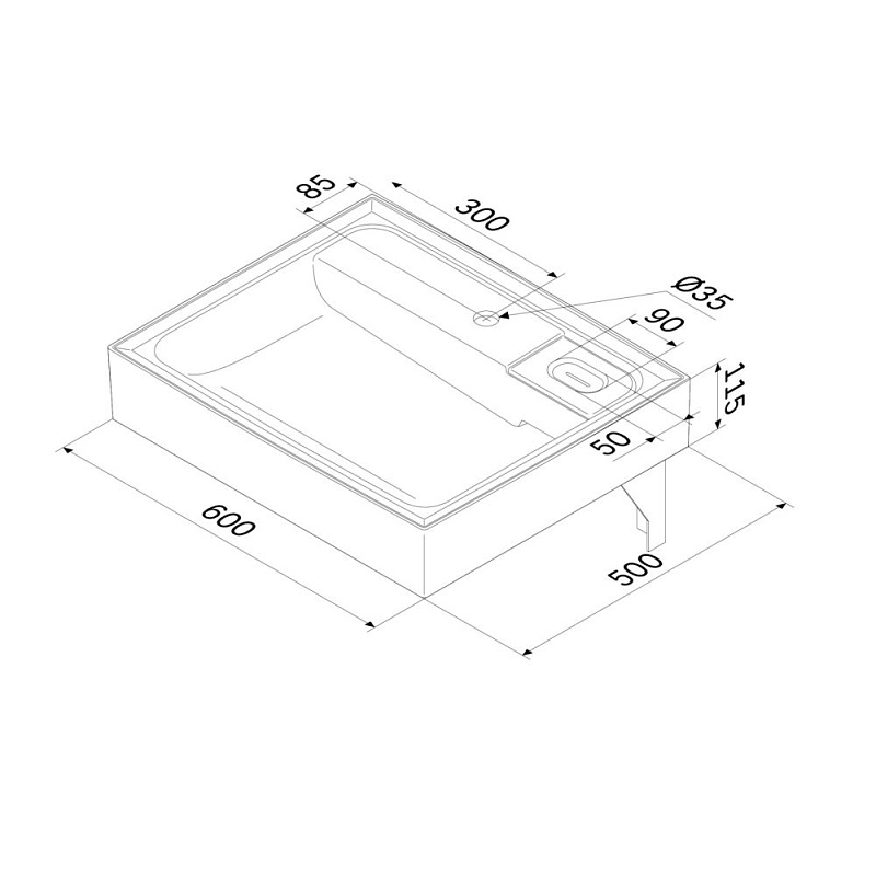Раковина над стиральной машиной 60 AM.PM X-Joy M85WCC0601WG050 белая