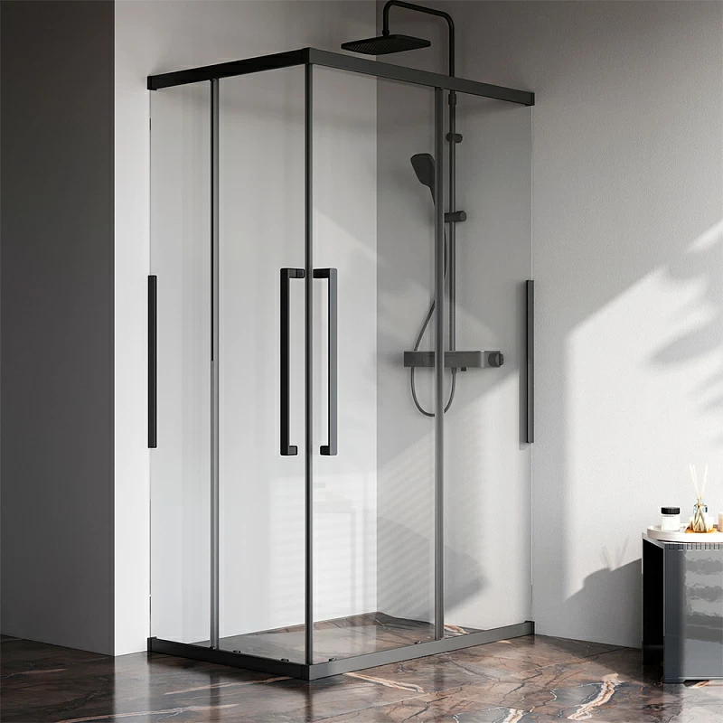 Душевое ограждение без поддона 80х120 AM.PM Func W84G-403-12080-BT профиль черный матовый