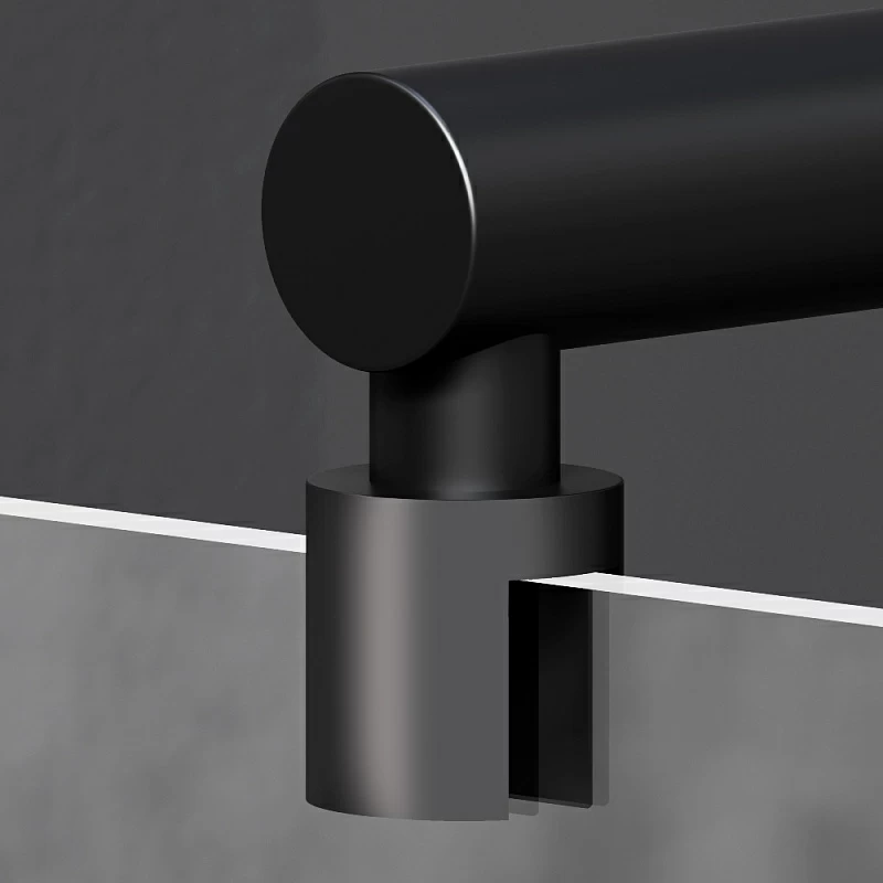 Душевая перегородка 120x195 AM.PM X-Joy W94WI-120-F1-BTE прозрачное стекло, профиль черный матовый