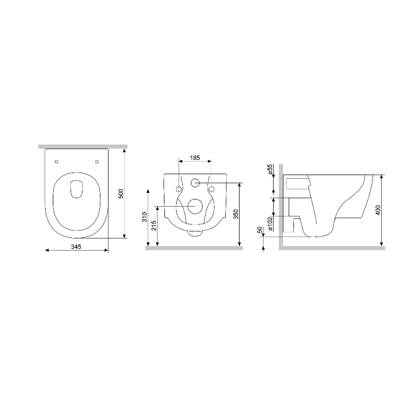 Унитаз подвесной Damixa Luna DX46C1700SC безободковый с сиденьем микролифт, белый