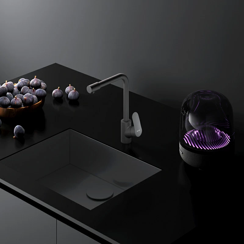 Смеситель для кухни AM.PM Like F8005722 высокий с каналом питьевой воды, черный