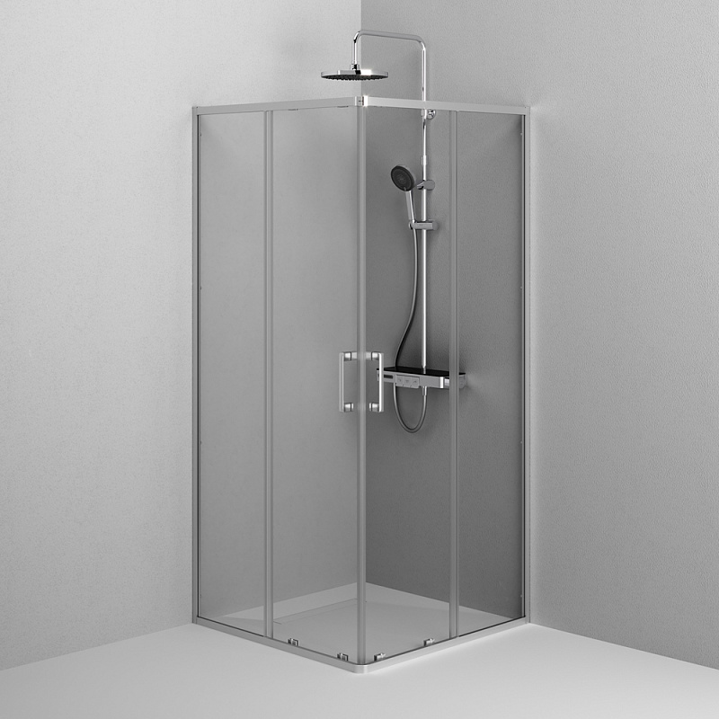 Душевое ограждение без поддона 90x90 AM.PM Above W9XG-403-9090-MT профиль серебристый