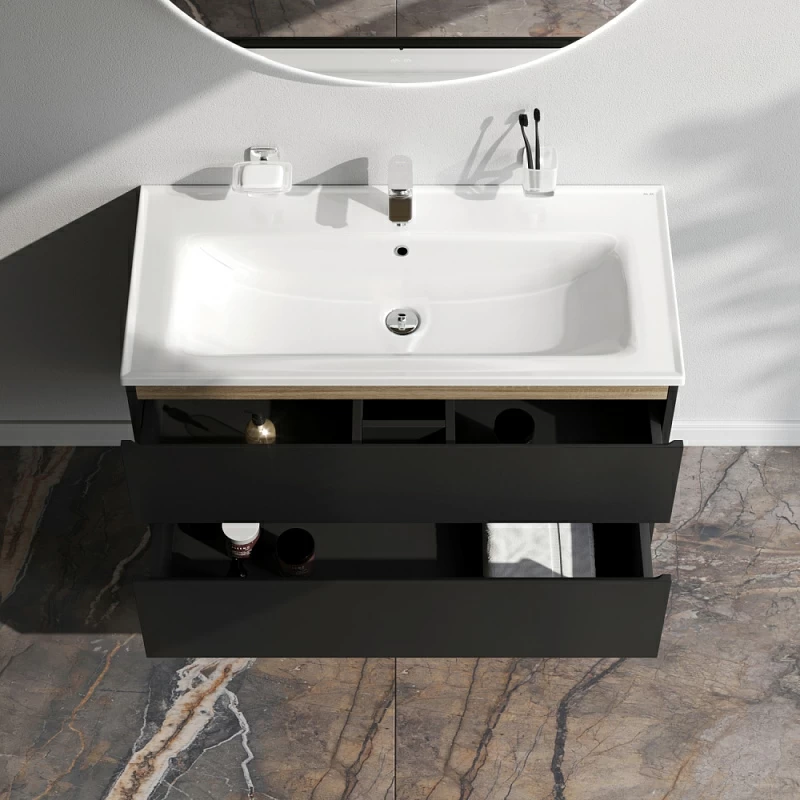 Тумба под раковину 100 AM.PM X-Joy M85AFHX1002BM подвесная черная матовая