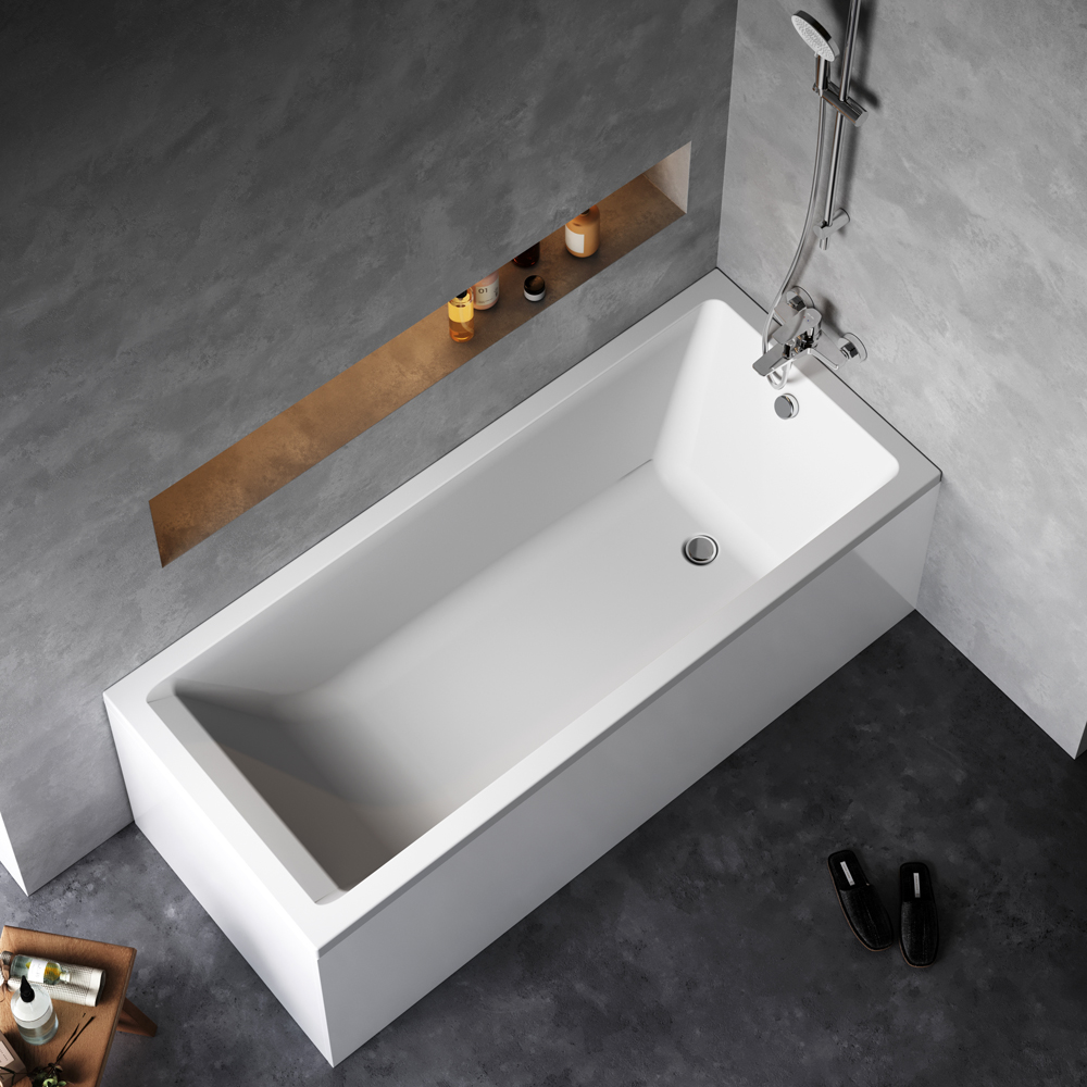 Ванна акриловая 175х75 см Gem W93A-175-075W-A, Белый