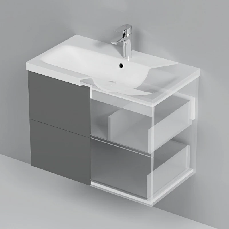 Тумба под раковину 75 AM.PM Gem M90FHX07522GM подвесная графит матовый