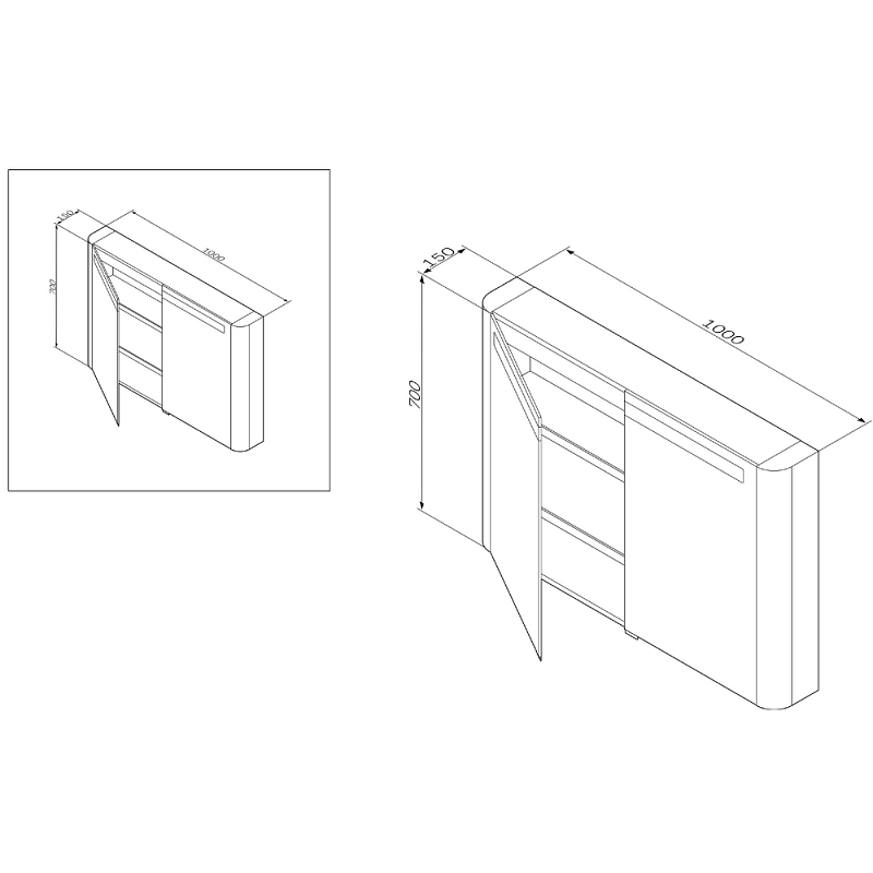 Шкаф с зеркалом 100 AM.PM Sensation M30MCX1001GG мятный